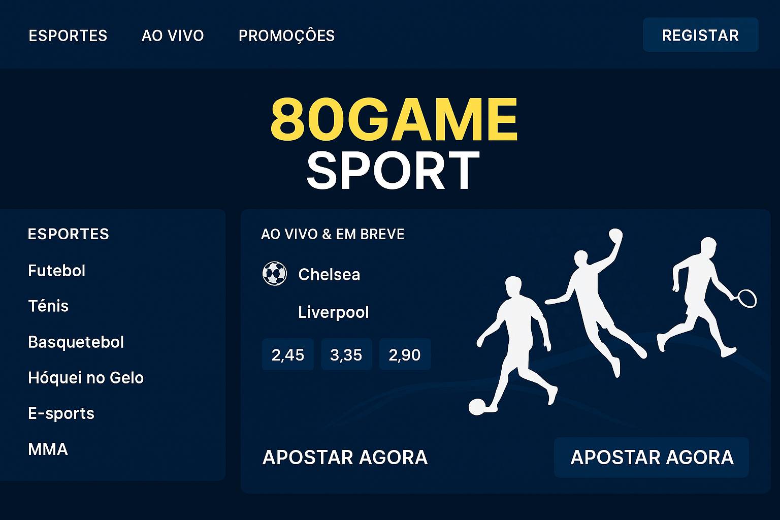 Aposte em apostas esportivas no cassino online 80GAME
